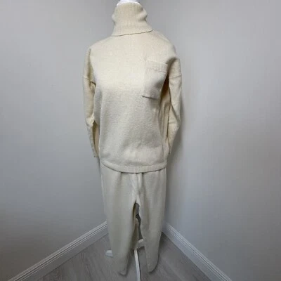 Suéter y Pantalones De Colección Liz Claiborne Tejido 2 Piezas Marfil Cuello Alto Talla S/M Foto 1 de 4