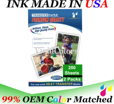 VIVID COLORS Sublipaper Sublimation Paper 200Sheets Heat Transfer DIY T-shirt Mugs FEDEX2DAY