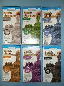 SPARKLE KINETIC SAND BLACK, BLUE, BRONZE, EMERALD, SILVER & VIOLET LOT *NEW* - Picture 1 of 7