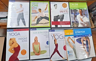 9 - Gaiam yoga workout DVD lot David-Dorian Ross, Suzanne Deason & more - Image 1 of 4