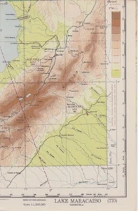 1944 WW2 AAF Aeronautical Chart Restricted Map # 770 Lake Maracaibo Venezuela - Picture 1 of 2