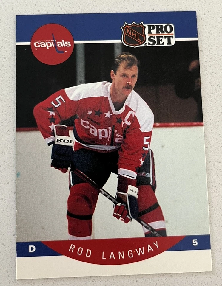 1990-91 Pro Set Rod Langway #314 HOF Washington Capitals Card - Image 1 of 2