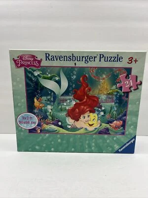 Disney The Little Mermaid Ravensburger Floor Puzzle Complete 24 Large Pieces - Image 1 of 4