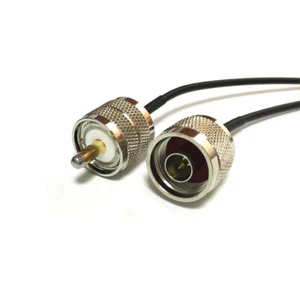 N type male to UHF male PL259 pigtail cable RG174 20cm 8" for ham radio CCTV NEW - Picture 1 of 5