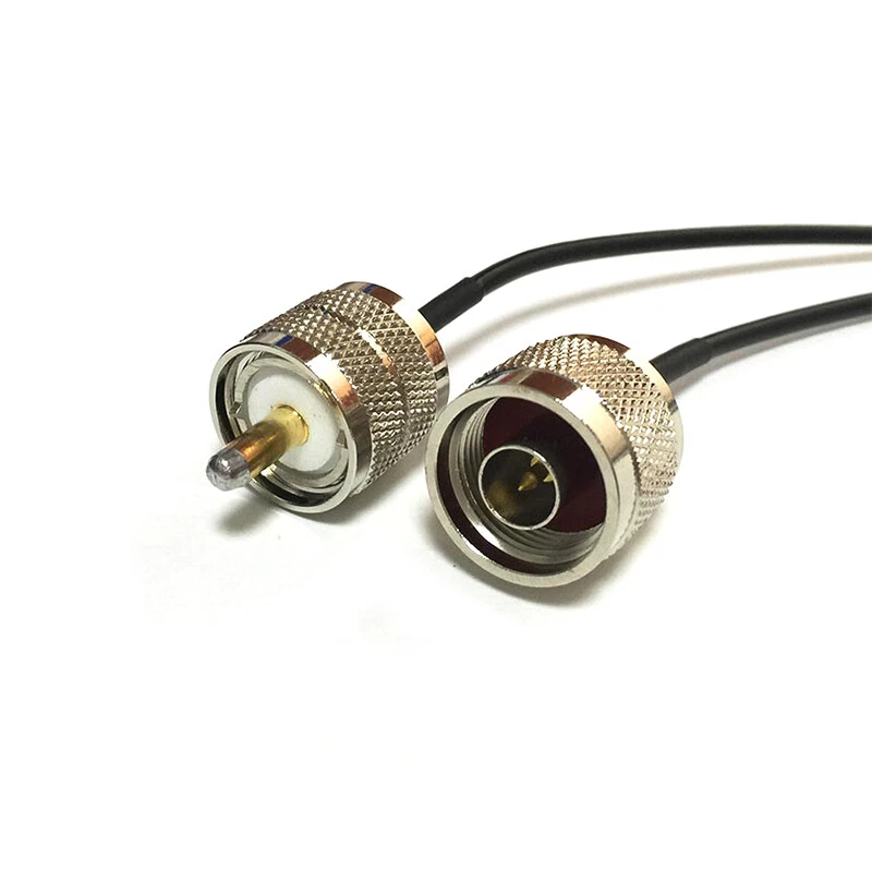 N type male to UHF male PL259 pigtail cable RG174 20cm 8" for ham radio CCTV NEW - Image 1 of 4