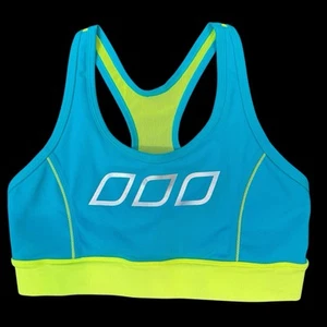 Lorna Jane Racerback Yoga Workout Fitness Blue Neon Sports Bra Size S #209 - Picture 1 of 5
