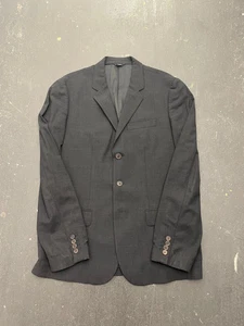 Helmut Lang Black Mid Length Blazer Notch Collar Button Closure Men's - Picture 1 of 5