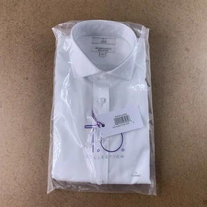 TO Collection Purple Boys Size 14 Classic White Cotton No Iron Dress Shirt NWT - Picture 1 of 6