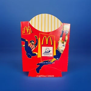 McDonalds French Fry Box 1998 France World Cup Soccer Vintage Carton RARE - Picture 1 of 2