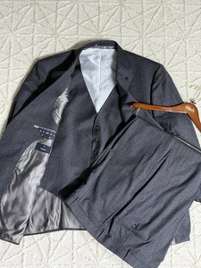 3 Piece Hart Schaffner Marx Suit 56R Chicago Fit Dark Gray Dillards Garment Bag - Picture 1 of 24