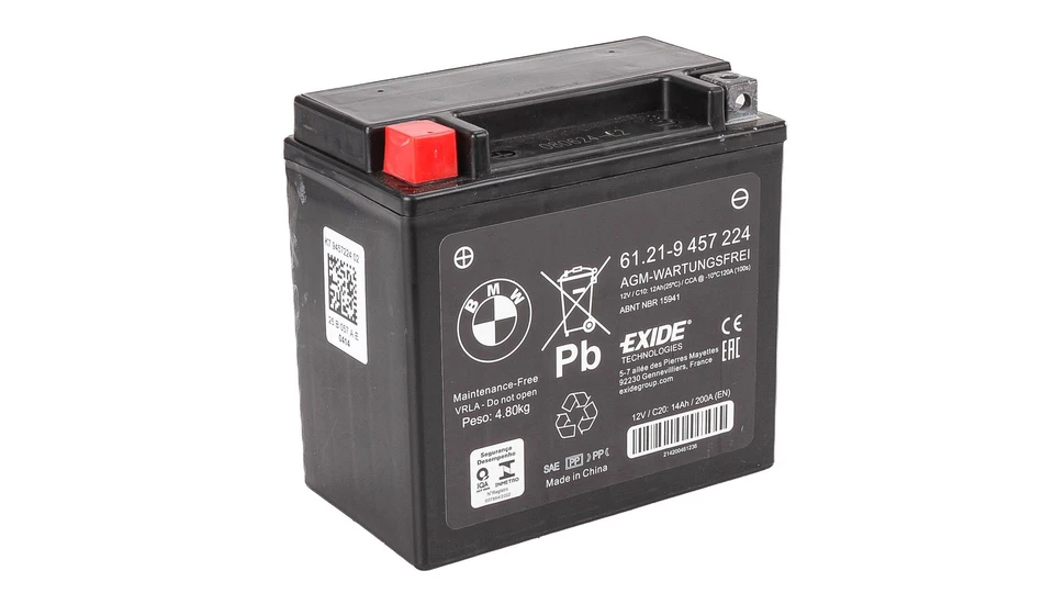 Original BMW Motorrad AGM Batterie 12V, 12Ah, 120A EXIDE LTX14 - 61218389125 - Bild 1 von 1