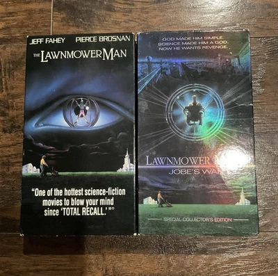 The Lawnmower Man 1 & 2 VHS Tapes Sci-fi Jobe's War Blockbuster Rental - Image 1 of 3