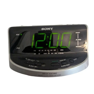 Sony Dream Machine ICF-C492 FM/AM Clock Radio Digital Alarm Green Display - Image 1 of 4