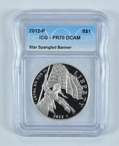 2012-P Star Spangled Banner Commemorative Silver Dollar PR70 DCAM ICG - Picture 1 of 5