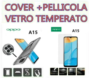 COVER CUSTODIA SILICONE per OPPO A15 + PELLICOLA VETRO - Foto 1 di 3