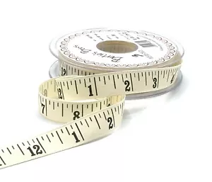 15mm Ruler Ribbon - Measuring Tape - Inch Ruler - Sewing Gift Wrap tape measure - Picture 1 of 3