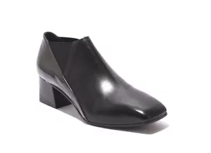 Isabelle 251 Black Leather / Gray Patent Heel Ankle Shoe Booties 37 / US 7 - Picture 1 of 8