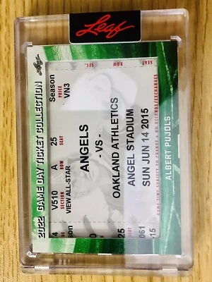 2022 Leaf Game Day Ticket ALBERT PUJOLS #TC-4/ June 14,  Angels Vs Athletics - Image 1 of 2