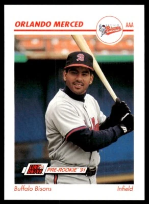 1991 Line Drive AA Baseball Card Orlando Merced Buffalo Bisons #35 - Image 1 of 2