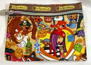 LeSportsac Tokidoki Small Zippered Pouch Japan Anime Cartoon Pirates Mermaids - Picture 1 of 7
