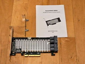 HIGHPOINT ROCKETRAID 2840A 16 PORT PCI-E 3.0 x8 SATA SAS 6Gb/s RAID HBA - Picture 1 of 3