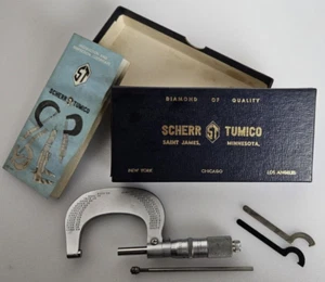 Scherr-Tumico Micrometer, 1 – 2″, 0.00001" - Locknut , Original Manuel and Case. - Picture 1 of 14
