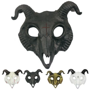 Halloween Goat Antelope Mask PU Animal Sheep Face Mask Cosplay Party Headgear AU - Picture 1 of 14
