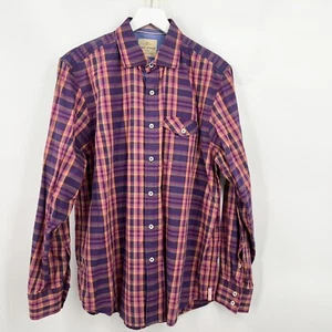 Camisa de vestir Tommy Bahama 100 % algodón a cuadros multicolor con botones bolsillo mediana - Imagen 1 de 6