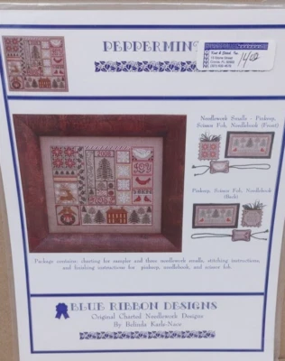 Blue Ribbon Design PEPPERMINT TWIST Cross Stitch Needlework Sampler Pack NEW - Image 1 of 2