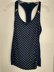 J. Crew Women's Navy Polka Dot Racer Back Athletic Tank Top XS - Excellent - Picture 1 of 4