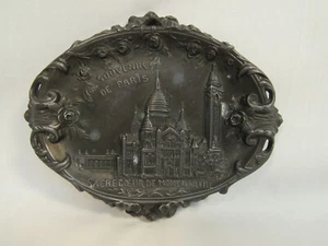 Vintage Basilica of the Sacred Heart of Paris Souvenir Metal Dish Ashtray France - Picture 1 of 3