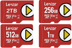Carte mémoire de jeu MicroSD UHS-I A2 V30 MicroSDXC Lexar Play 256 Go 512 Go 1 To 2 To - Photo 1 sur 10