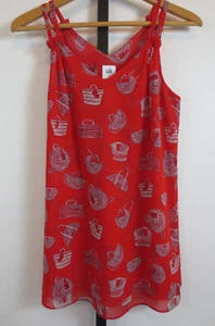 Cabi 5624 Nantucket Blouse Womens Size XS Red Purse Print Sleeveless - Picture 1 of 9