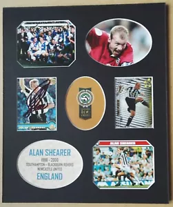 ALAN SHEARER NEWCASTLE UNITED BLACKBURN SIGNED TRADE CARD 12 x 10 MOUNTED  - Picture 1 of 9