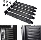 5Pcs Black PCI Slot Cover Dust Filter Blanking Plate Hard Steel with Screw