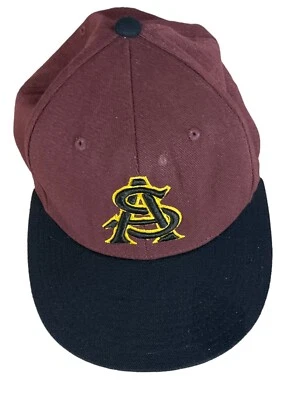 Arizona State ASU Embroidered Zephyr, Maroon Red and Black Elastic Hat Size M/L - Image 1 of 4