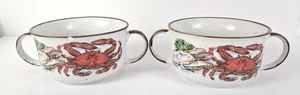 Double Handle Crab Boil Soup / Seafood Gumbo / Chowder Bowls Made Japan Lot 2 - Picture 1 of 11