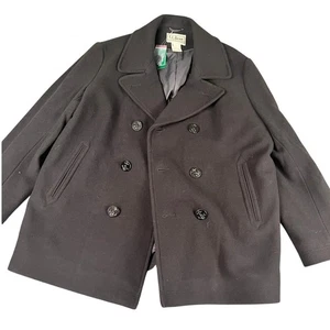 L.L.Bean Gray Double Breasted Peacoat Jacket Size XL Women's NWT - Picture 1 of 9
