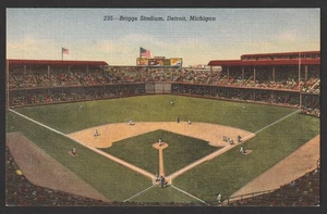 Briggs Stadium Postkarte - Ehemaliges Zuhause der Detroit Tigers (235, 3B-H788 ohne Grenze) - Bild 1 von 2
