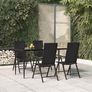 Garden Dining Set Black Outdoor Furniture 3/5/7/9 Piece Multi Sizes vidaXL - Picture 1 of 56