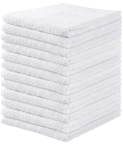 QQV White Terry Cloth Bar Mop Towels - 100% Cotton Cleaning Towels & Rags, Ab... - Picture 1 of 9