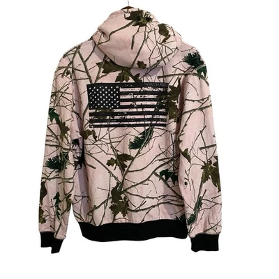 Trail Crest Hoodie Jacket Womens Large Hunting Outdoor Camo Camouflage Flag - Image 1 of 4