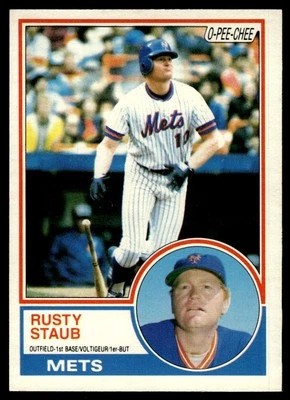 1983 O-Pee-Chee Rusty Staub New York Mets #1 - Image 1 of 2