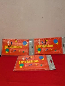 Vintage Party Invitations 3 Packs Of 8 Sealed - Picture 1 of 4