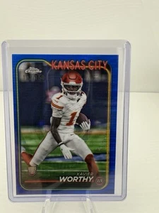 2024 Topps Chrome Football Xavier Worthy #208 (RC) Blue Sonar (#’d 122/150) - Picture 1 of 6