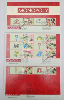 2025 Monopoly Smilers Collectors Sheet over 3 FDC Great Marlborough St London - Image 1 of 4