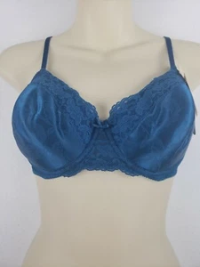 NWT VTG Lilyette Minimizer Bra 34C VSBLU Teal Underwire Unlined Lace #0428 USA - Picture 1 of 12