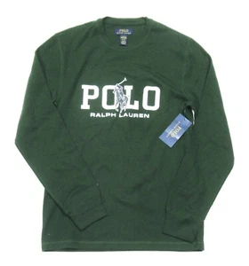 Polo Ralph Lauren Big & Tall Green Pony Player Logo Waffle Knit Thermal T-Shirt - Picture 1 of 3
