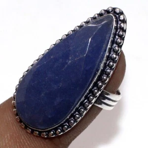 Simulated Sapphire 925 Silver Plated Gemstone Ring US 6.5 Women Gifts AU w317 - Picture 1 of 3