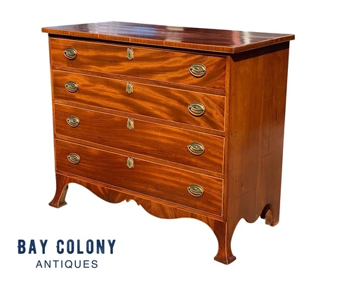 EARLY 19TH CENTURY ANTIQUE FEDERAL PERIOD MAHOGANY CHEST OF DRAWERS / DRESSER Cover